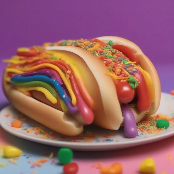 Rainbow hot dog for dogs