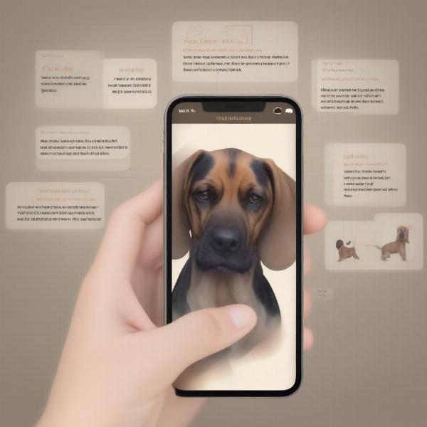 Using a random dog breed generator on a phone