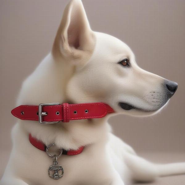 Red leather dog collars in various styles