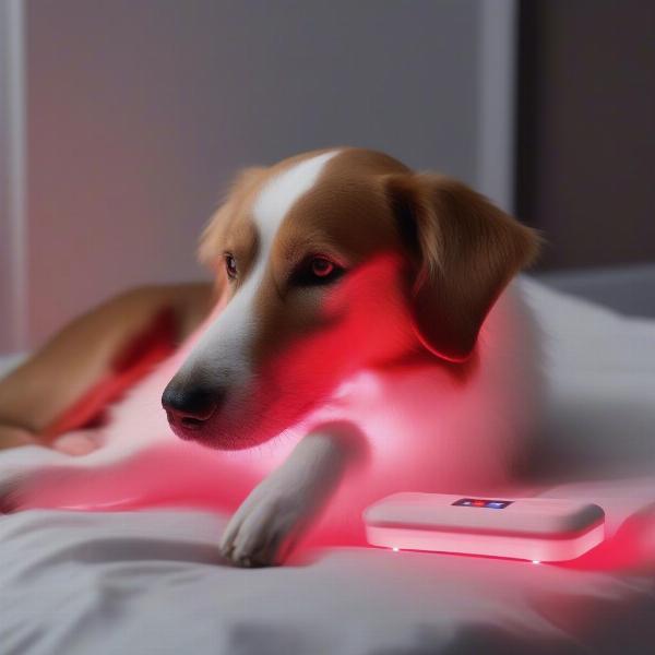 Red light therapy treatment for a dog