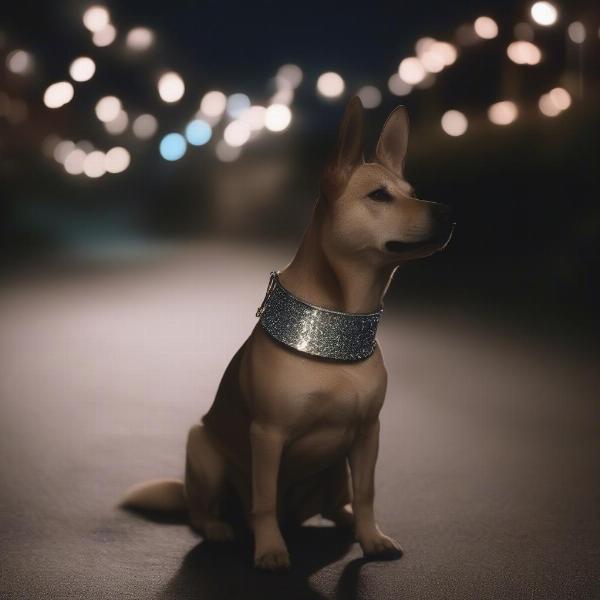 Reflective Glitter Dog Collar for Night Safety