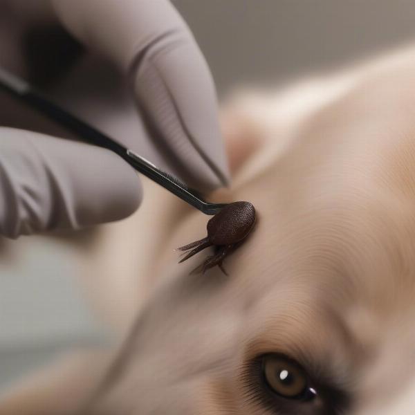 Removing a Tick from a Dog