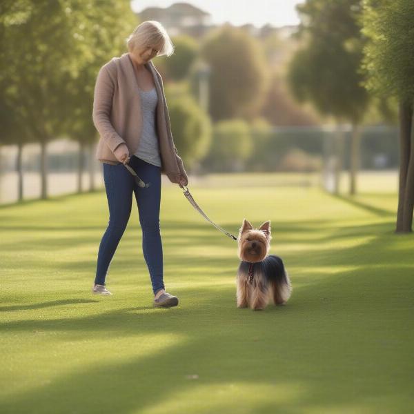 Retractable Leash for Small Dogs in a Park