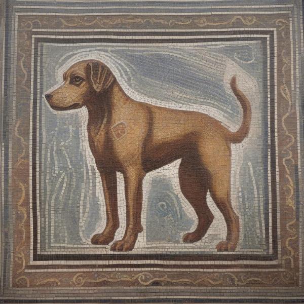 Mosaic depicting a Roman dog