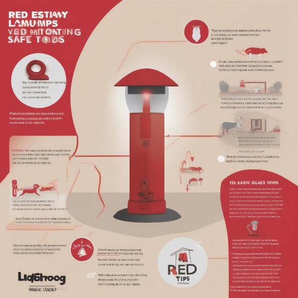 Safe usage of red dog lamps for dogs