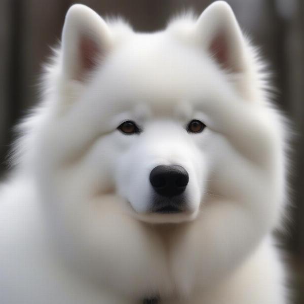 Samoyed dog resembling a fluffy white cloud