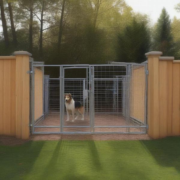 Secure Dog Kennel Setup with Proper Gating