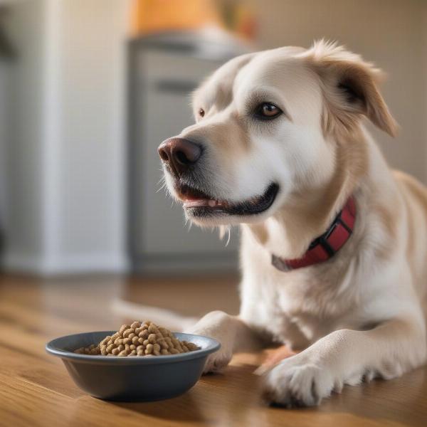 Senior Dog Enjoying a Healthy Meal