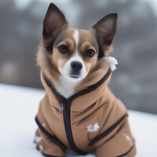 Sherpa jacket providing warmth and protection to a dog in winter