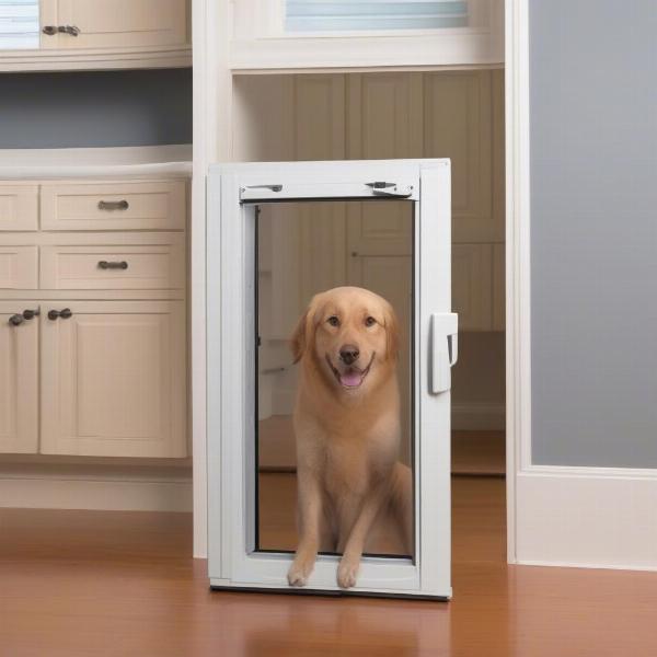 Different types of sliding door dog door inserts with lock