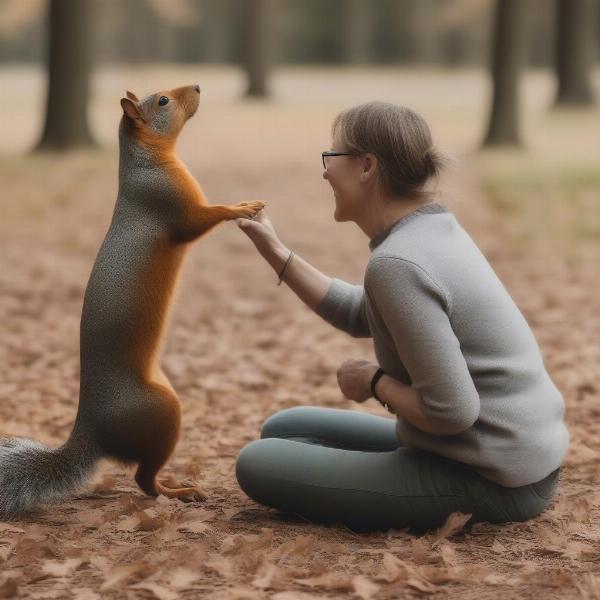 Squirrel Dog with Owner