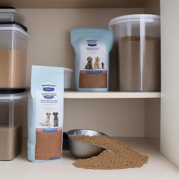 Storing and Serving Supercoat Dog Food