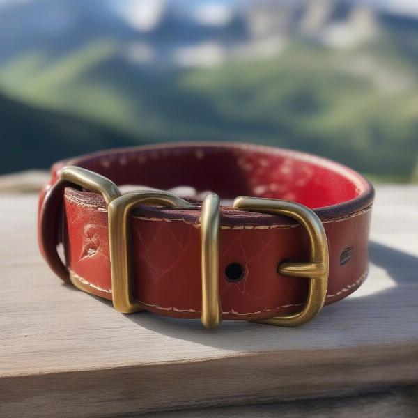 Swiss Leather Dog Collar