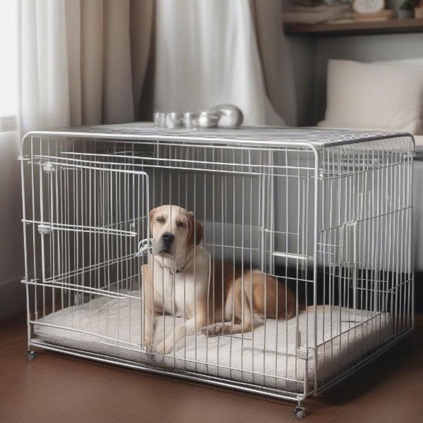 Creating a comfortable and inviting space inside a dog cage