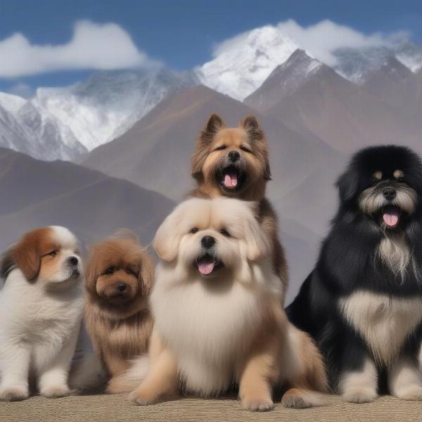 Tibetan Dog Breeds in Himalayan Landscape