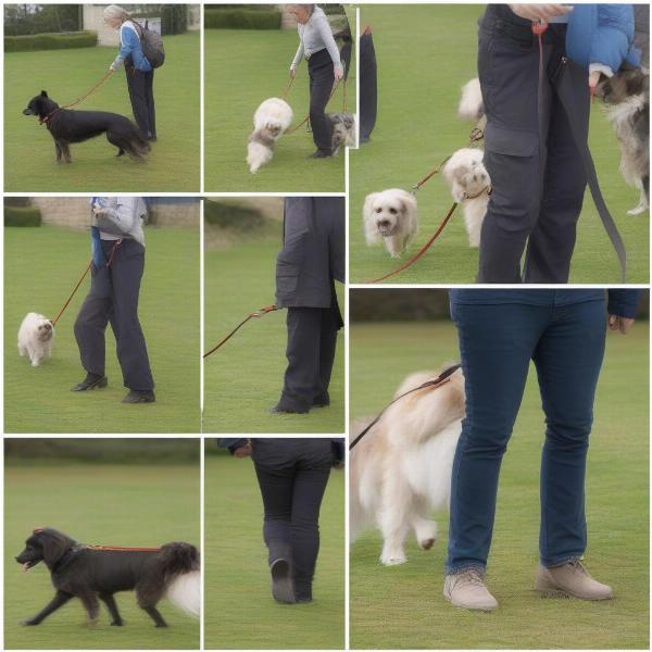 Training a dog on an extended lead