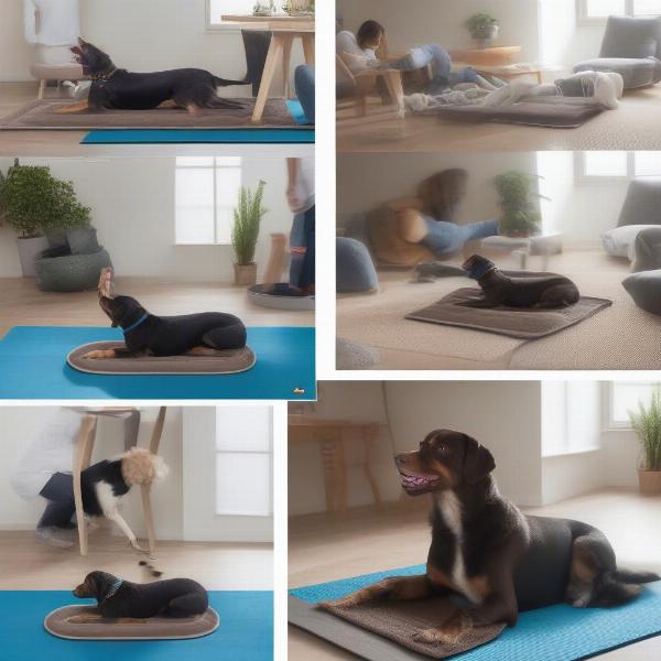 Training a dog to use a sofa mat