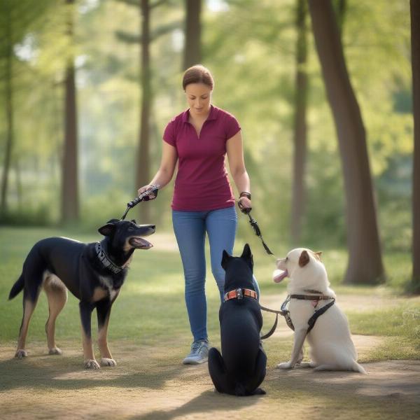 Training two dogs with a shock collar using positive reinforcement