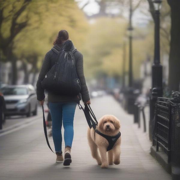 Using a large dog sling carrier while traveling