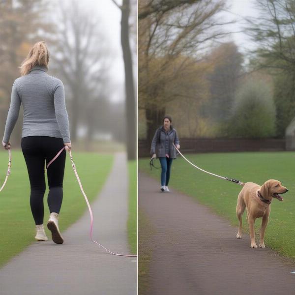 Using a Long Dog Lead for Various Training Exercises