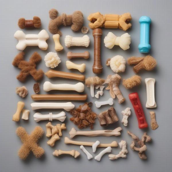 Different types of dog chews