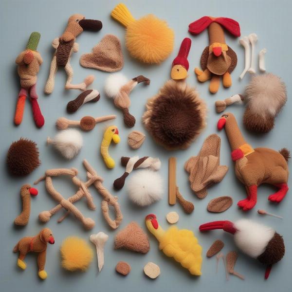 Variety of Turkey Dog Toys