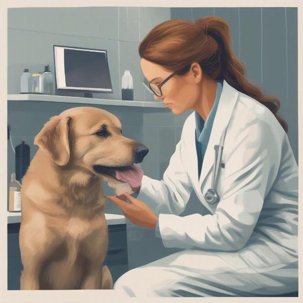 Veterinarian Examining a Dog