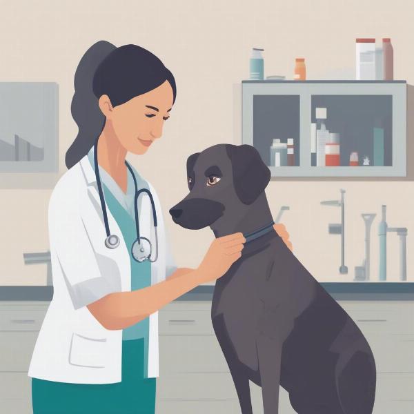 Veterinarian Examining a Dog