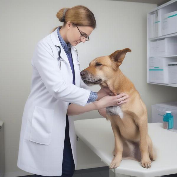 Veterinarian Examining a Dog