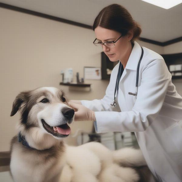 Veterinarian Examining Dog