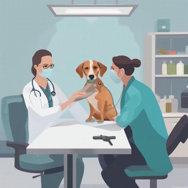 Veterinarian Examining a Dog