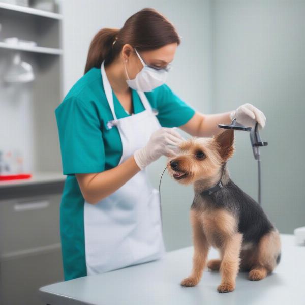 Veterinarian Checking a Dog's Health