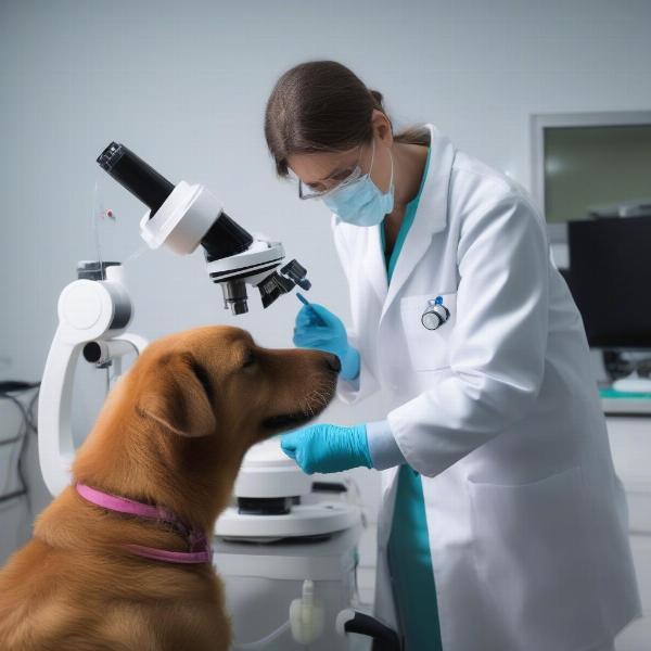 Veterinarian Examining a Dog's Eye