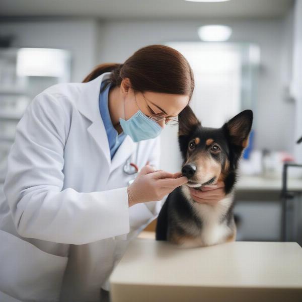 Veterinarian Examining Dog Joints