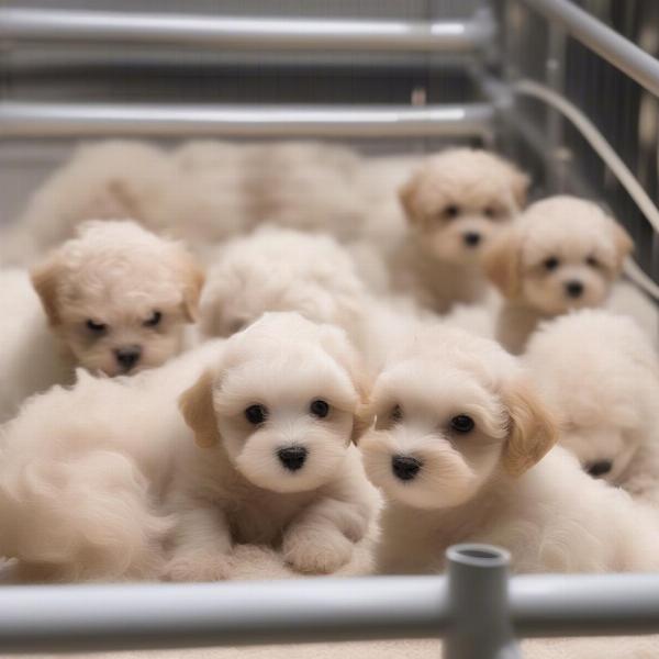 Visiting a Maltipoo breeder's facility to observe the environment, interact with the breeder and dogs, and assess puppy health and temperament.