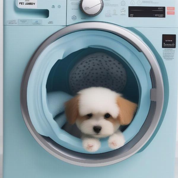 Washing a dog onesie