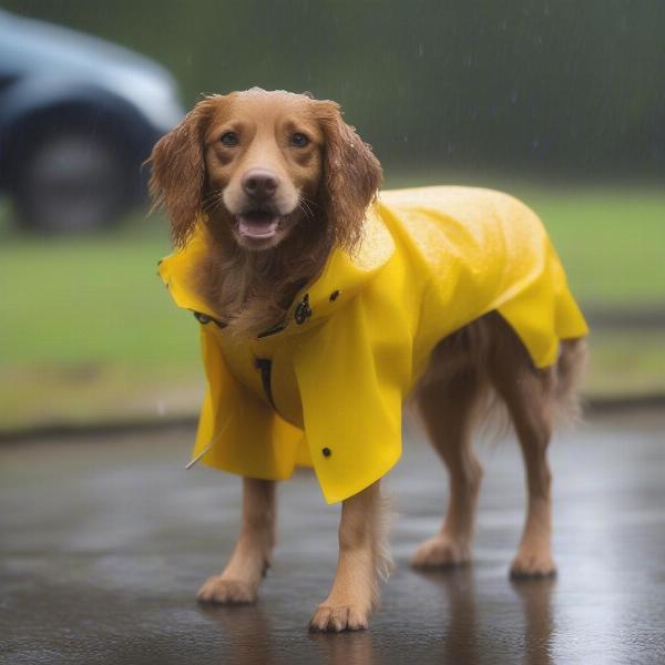 Waterproof Dog Coat in Rain