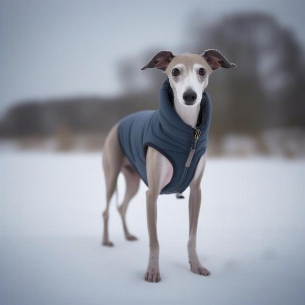 Whippet in Winter Clothes