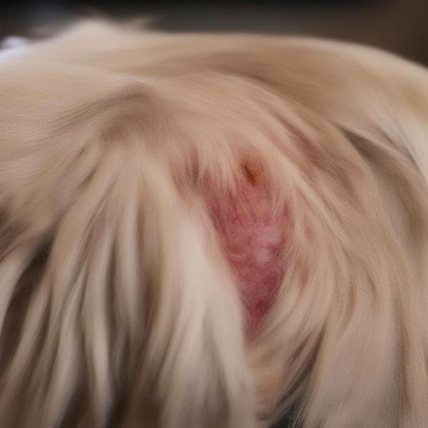 Dog with Yeast Infection on Skin